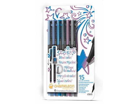CHAMELEON Fineliner Set 0.3mm FL0604 6 Farben Cool Kugelschreiber Papedis