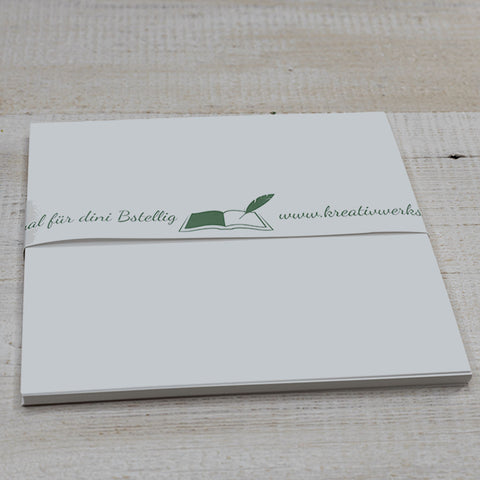 Unipapier naturweiss 15x15 cm - 80 gr. Notizblock Kreativ Werkstatt 24