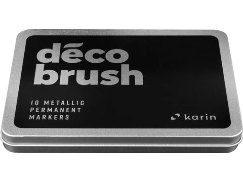 KARIN Deco Brush Metallic 28Z1 Metall Box 10 Stück Kugelschreiber Papedis