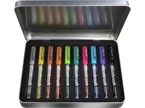 KARIN Deco Brush Metallic 28Z1 Metall Box 10 Stück Kugelschreiber Papedis