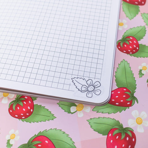 Notizheft A5 - Erdbeeren Notizhefte Kreativ Werkstatt 24 Kariert