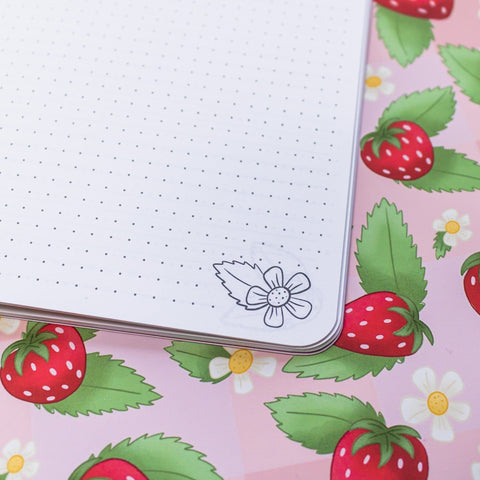 Notizheft A5 - Erdbeeren Notizhefte Kreativ Werkstatt 24 Punktkariert (Dots)