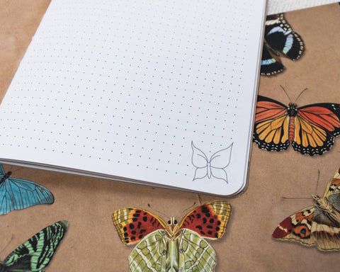 Notizheft A5 - Schmetterling Notizhefte Kreativ Werkstatt 24 Punktkariert (Dots)