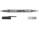 TOMBOW Marker Twin WS-TBS schwarz/grau, Fudenosuke Kugelschreiber Papedis