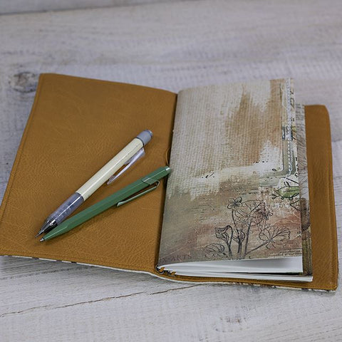 Travel- und ArtJournal Hüllen- Blüten senfgelb Traveljournals Kreativ Werkstatt 24