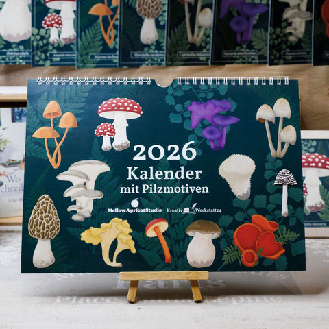 Wandkalender 2026 – Pilze aus unseren Wäldern Notizbuch Kreativ Werkstatt 24