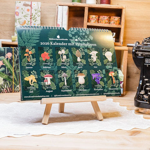 Wandkalender 2026 – Pilze aus unseren Wäldern Notizbuch Kreativ Werkstatt 24