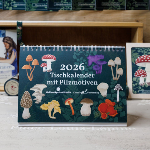 Tischkalender 2026 – Pilze aus unseren Wäldern Notizbuch Kreativ Werkstatt 24 