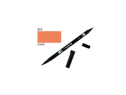 TOMBOW Dual Brush Pen ABT | Farbset zur Frühlingswiese Kollektion Kugelschreiber Papedis koralle ABT 873 